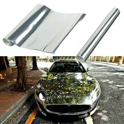 6x60  Chrome Silver Mirror Vinyl Wrap Film Car Exterior Body Sticker Decal Sheet • $5.85