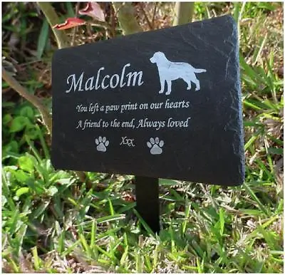 Personalised Engraved Pet Memorial Slate Stone Headstone Grave Marker Plaque • £22.99