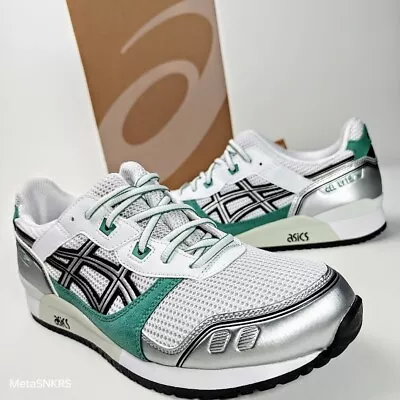 Asics Gel Lyte 3 OG Men US 13 White Green Silver Black Sport Style Mesh Retro • $75.65