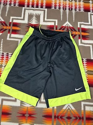 Nike Air Dri Fit Black & Volt Basketball Training Shorts Mens Sz L Gym Training • $29.88
