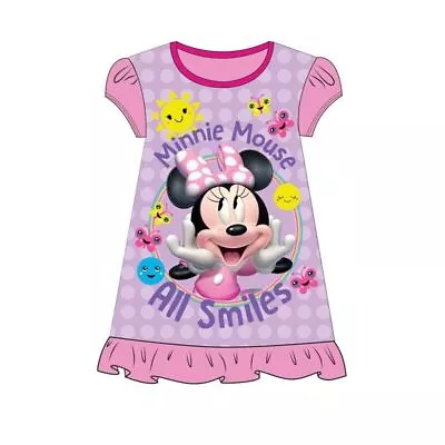 Girls Disney Minnie Mouse Nightie Night Dress Shirt Age 2-6 Years All Smiles • £6.99