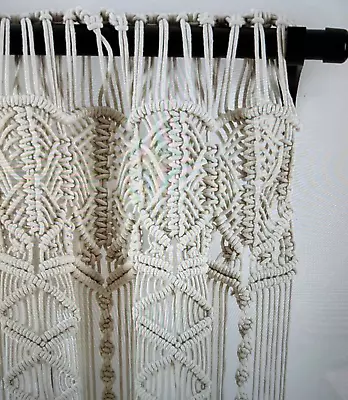 84 X40  Boho Macrame Sheer Window Curtain 1 Panel Neutral - Lush Décor • $15