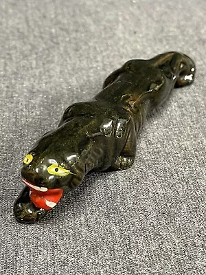 Vintage Red Ware Black Panther Ceramic Figurine Mid Century 1950s MCM 5.5” Japan • $25