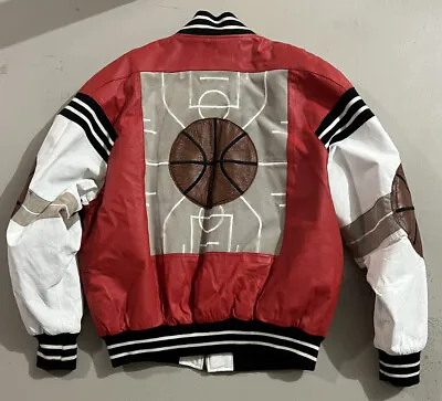 Vintage Michael Hoban Leather Varsity Jacket 90s Basketball Starter Letterman Xl • $118