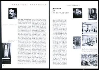 £39.77 • Buy 1953 Charles Rennie Mackintosh 7 Photo Chair House Etc Vintage Print Article
