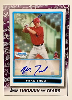 MIKE TROUT 2021 Topps Through The Years 2009 1st Bowman Chrome Auto RP #TTY-28 • $19.99