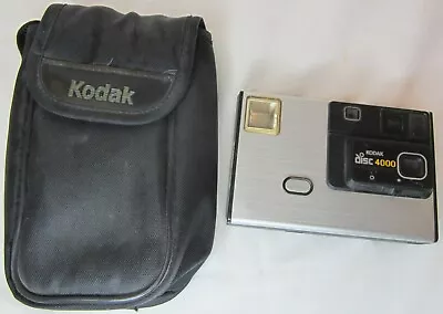 1982 Kodak Disc 4000 Camera Uses 8X10.5mm Film Kodak Belt Carrying Case USA • £23.74