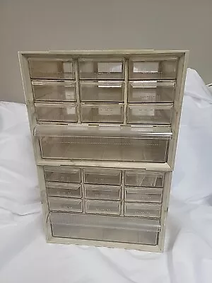 2 - Vintage Akro-Mils Plastic 10 Drawer/Parts Cabinet Organizer 6  X 7.5  X 10  • $8