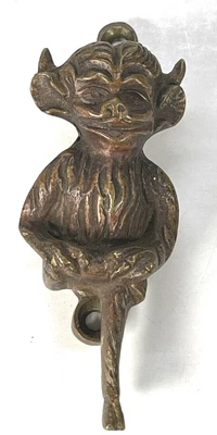 $39.97 • Buy Vintage Brass Door Knocker Monkey Gargoyle Patina 3 1/2  Tall Mid Century Mod