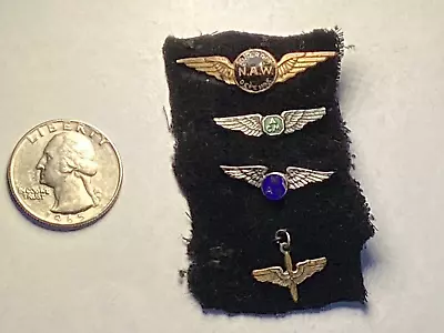 Vintage WWII Wings And Propeller Pin Lot With Defence Wing Pin NAA & ACM WING(4) • $29.99