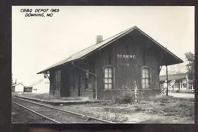Rppc Downing Missouri Railroad Depot Train Station Real Photo Postcard • $24.99