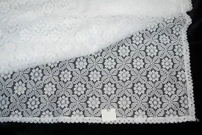 Vintage Lace Table Cloth Cover White Floral Daisy 36x36 Square New  • $15.99