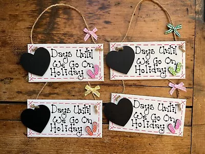 Holiday Countdown Chalkboard Heart Plaque Sign Days Sleeps Until Honeymoon Gift • £5.49