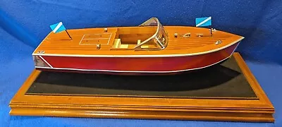 Vintage Muskoka Cedar Strip Ship 20  Rare Toy Model With Wood  Base Collectable  • $49.95