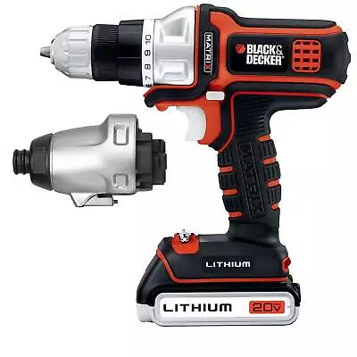 BLACK+DECKER 20V MAX* MATRIX™ Cordless Drill Combo Kit 2-Tool - BDCDMT120IA • $99.99