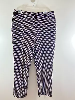 Carolina Belle Montreal Navy Blue Pink Patterned Pants SZ 10 • $14.99