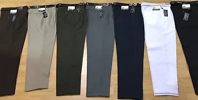 Men's Pleated Dress Pants Slacks Trousers Belted Cuffed Bottoms Many Colors New • $39.99