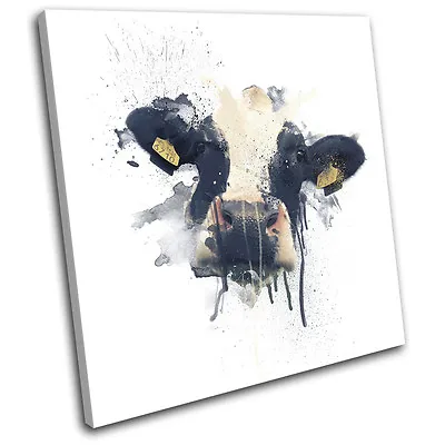 £15.99 • Buy Cow Farm Paint Abstract Animals SINGLE CANVAS WALL ART Picture Print