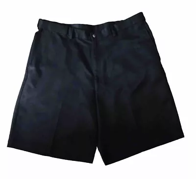 Haggar Golf Shorts Men Size 38 Black Flat Front Button Zipper  Adjustable Waist • $8.50