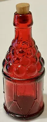 Vintage Miniature Wine Bottle ROOT BITTERS Ruby Red Wheaton Glass Cork Top • $16