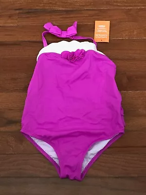 Gymboree Girls Swim Shop Purple Sparkle Mermaid Swimsuit Size 4 4T New • $19.99
