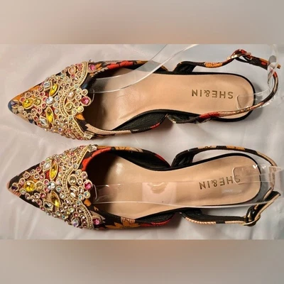 $19 • Buy SHE&IN • Bejeweled Slingback Pointed Flats Size 41