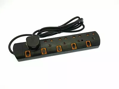 £13.99 • Buy Switched Extension Lead Cable 3 4 5 6 Way Surge Protected - Black 5m Meter Metre