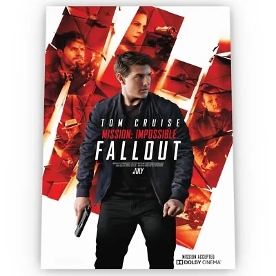 Mission Impossible Fallout Movie Poster Satin High Quality Archival A1 A2 A3 • £8.49