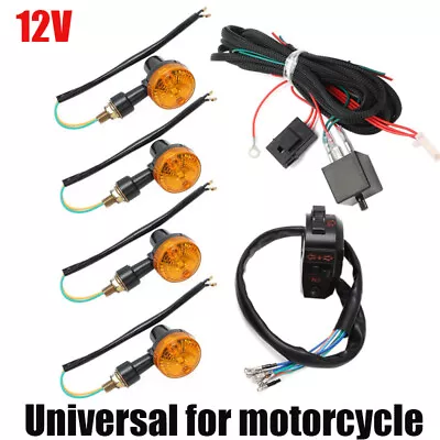 12V Universal Motorcycle Turn Signal Indicator Light Relay Wiring Harness Kit • $51.99