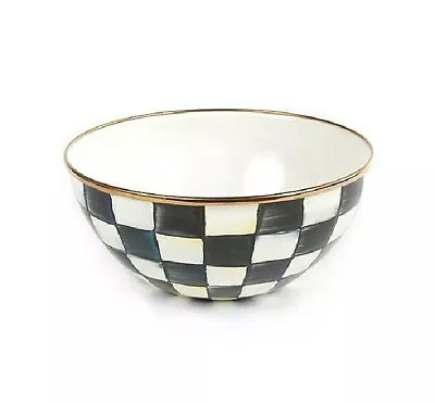 Mackenzie Childs Courtly Check Enamel Everyday Bowl Small  7.5  Diameter New • $60