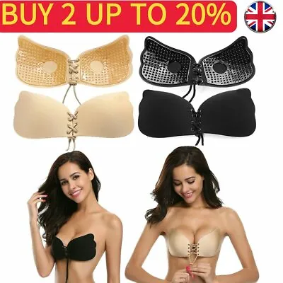 £2.27 • Buy Summer Women Push Up Bra Invisible Strap Lace-Up Self Adhesive Stick On Backless
