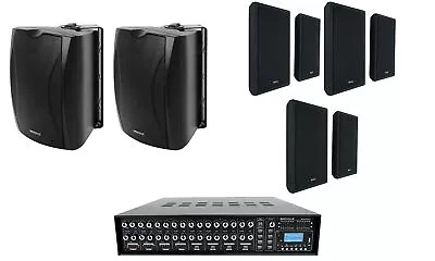 Rockville ROCK MATRIX Multi Source Home Receiver+(8) 5.25  Black Wall Speakers • $639.95