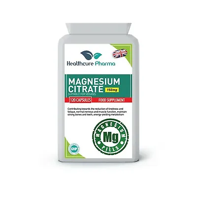 £8.35 • Buy Magnesium Citrate 150mg 120 Capsules UK