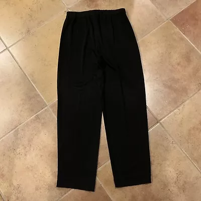 Misook Black Acrylic Elastic Waist Straight Leg Casual Pants Size Large Womens • $38.88