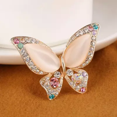 Crystal Butterfly Brooch For Women Rhinestone Pin Fashion Wedding Jewelry Gift • $5.39