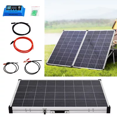 50W 80W 100W 160W 200W Double Solar Panel 12V Off Grid Power RV Boat Van Foldabl • £39.95