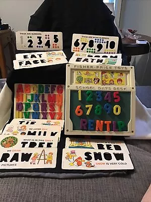 Fisher Price  School Days Desk Magnetic Letters Numbers Cards  #176 Vintage 1972 • $22.50