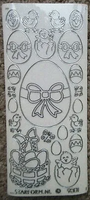 Easter Picture Design White Glitter Cardmaking Peel Offs Stickers Starform 9301 • £1.75