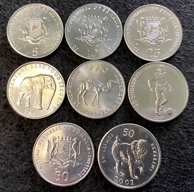 Somalia 4 Coins Set 5 10 25 50 Shillings UNC World Coins • $9.45