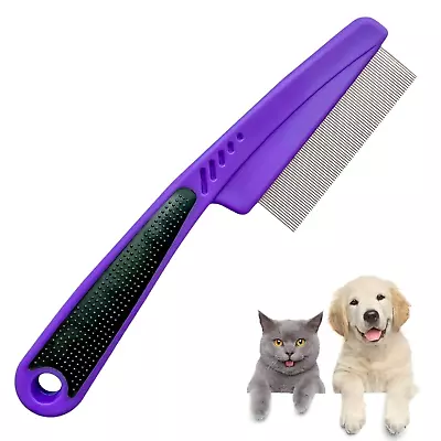 Flea Comb With Rubber Handle Flea And Tick Comb For Dogs & Cats Professional F • $7.96