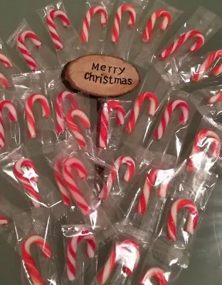 50 Mini Peppermint Candy Canes Retro Sweets Party Favours Candy School Vegan • £7.89