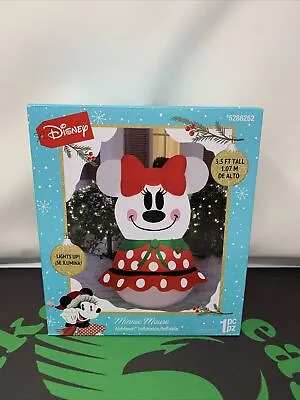 Minnie Mouse Christmas Snowman Airblown Inflatable New Gemmy Disney Lights Up • $38