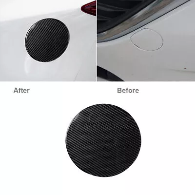 Carbon Fiber Fuel Tank Cap Oil Box Cover Trim For MAZDA 3 Axela 2013-2018 • $15.29