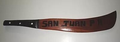 Vtg Hand Carved&Painted Wood San Juan PR Marine Themed Machete 19.5  Used • $33