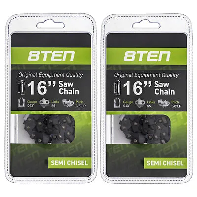£24.51 • Buy Chainsaw Chain For Stihl MS170 MS180 017 019 023 16 Inch .043 3/8 LP 55DL 2 Pack