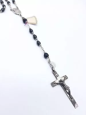 925 Sterling Silver & Wood Rosary • $9.99