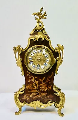 19th Century French Marquetry Table Clock • $750