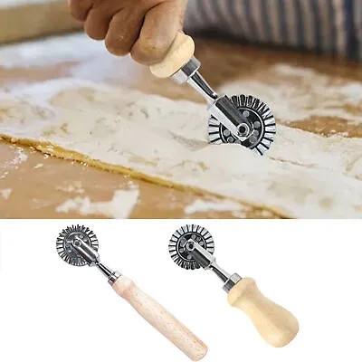 Pasta Edger Sealer Cutter Wheel Ravioli Dough Empanada Fluted Pastry Roller Tool • $10.57