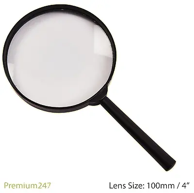 4 Inch Magnifying Glass X3 Large 100mm Magnifier Glass Lens Jumbo Wide Focus • £2.89
