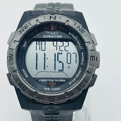 Timex Expedition Watch Men 43mm Round Digital WR100M Chronograph New Battery • $24.99